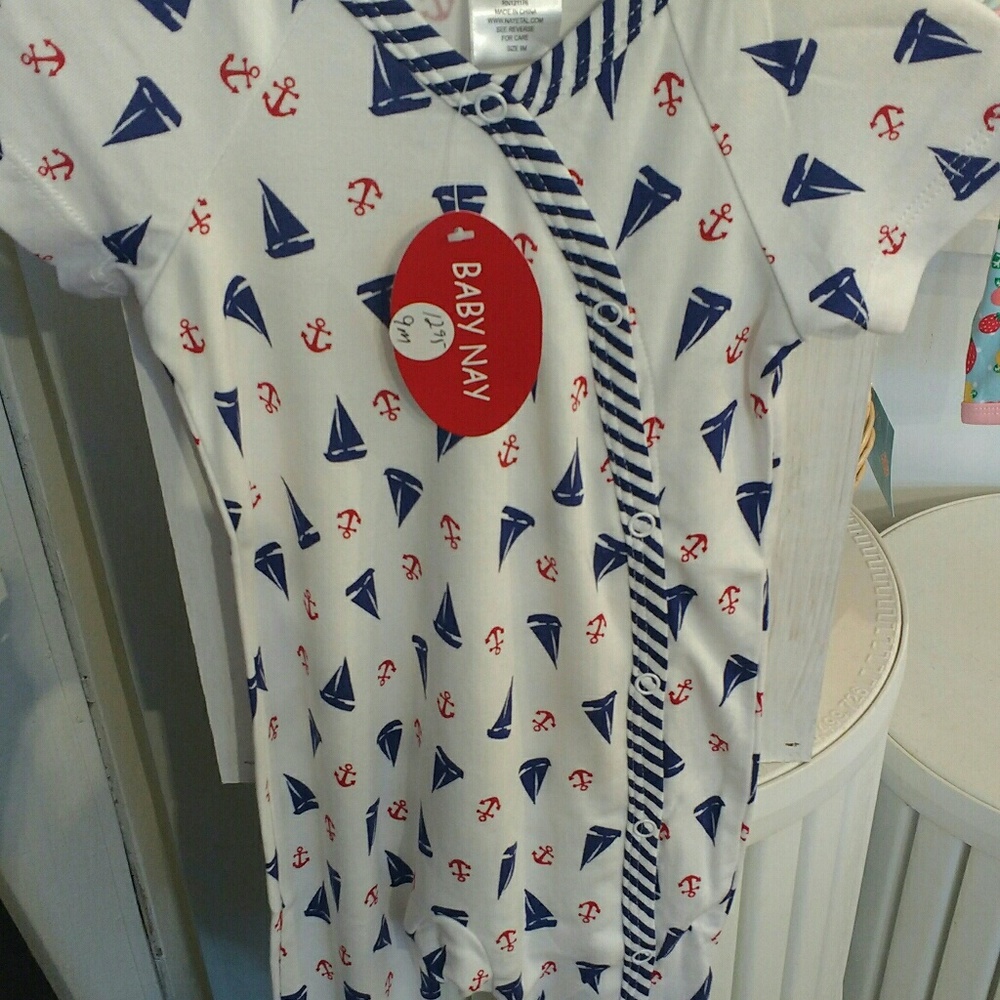 Baby Nay sailboats onesie/sleeper